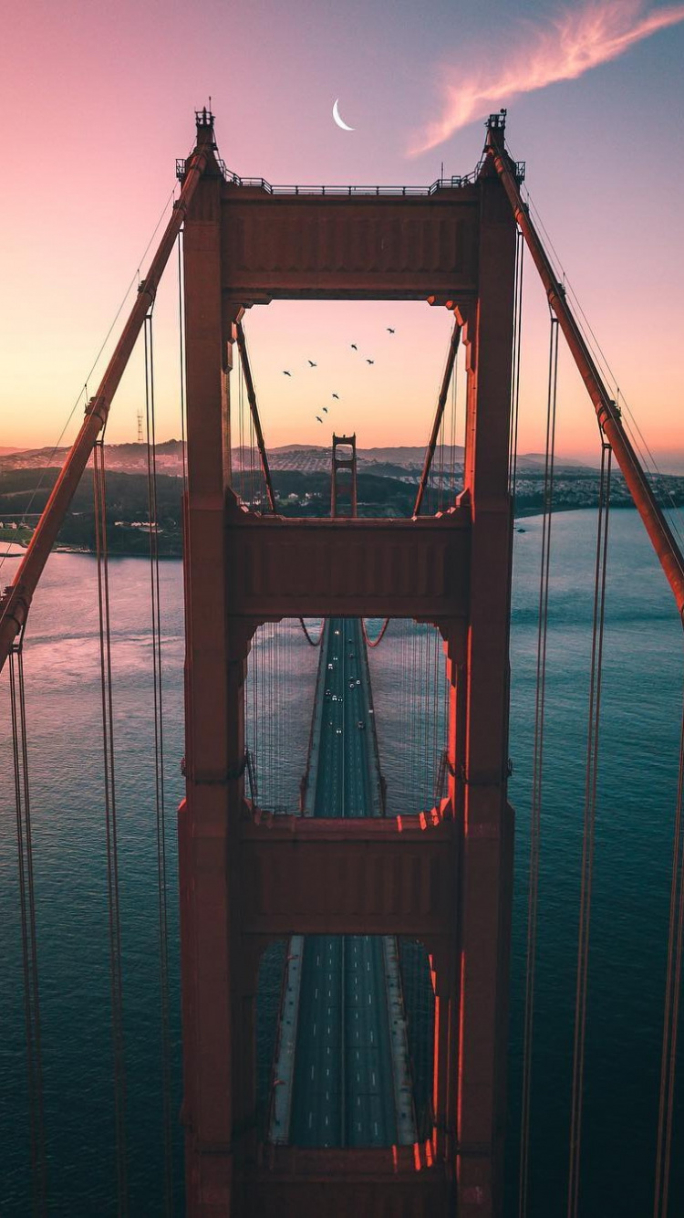 Agua, Atardecer, Afterglow, Arquitectura, Puente. Wallpaper in 750x1334 Resolution