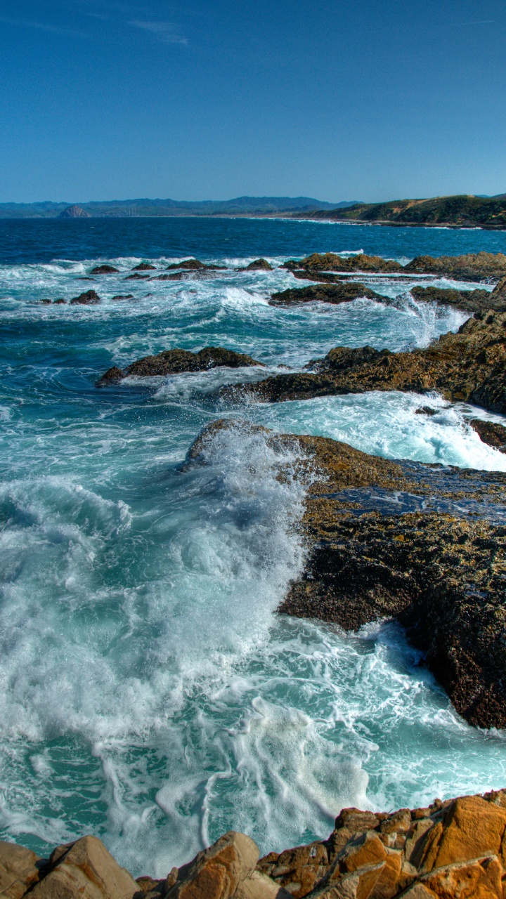 Sea, Microsoft Azure, Promontory, Wind Wave, Water. Wallpaper in 720x1280 Resolution