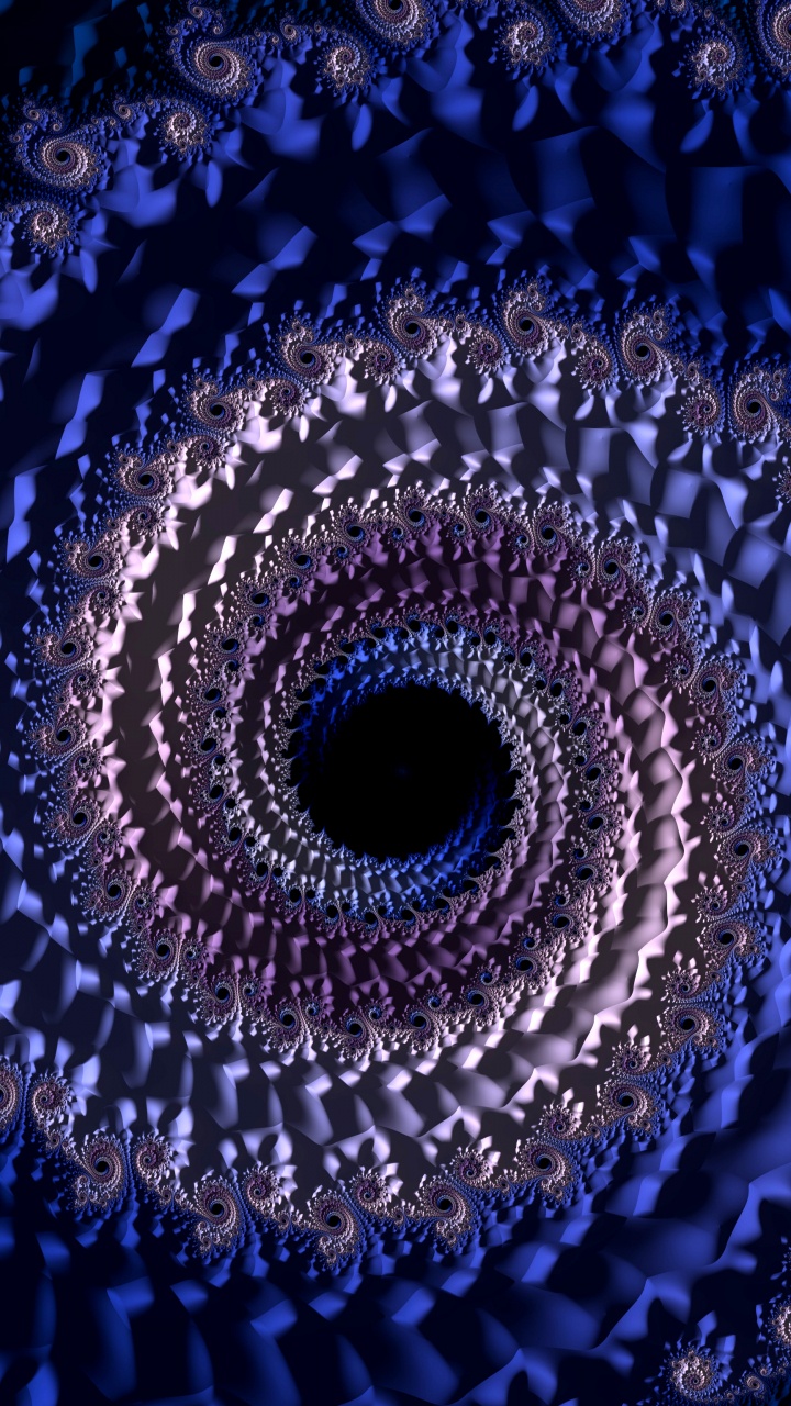 分形技术, 艺术, 螺旋, 迷幻术, 钴蓝色的 壁纸 720x1280 允许