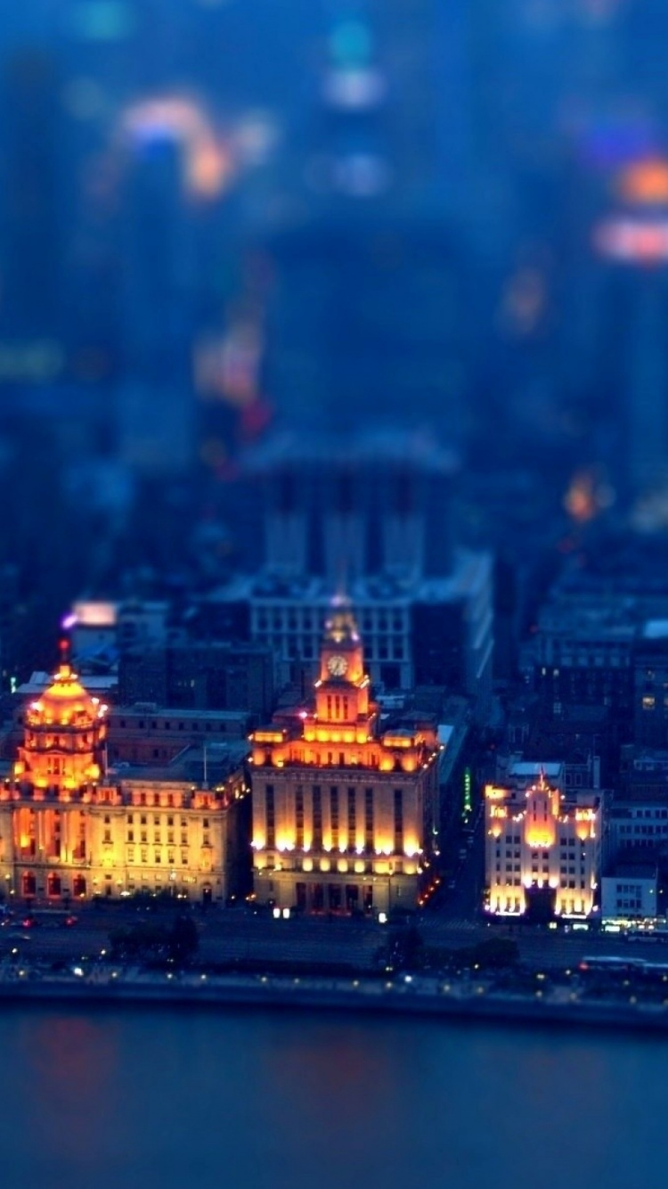 Horizonte de la Ciudad Durante la Noche. Wallpaper in 750x1334 Resolution