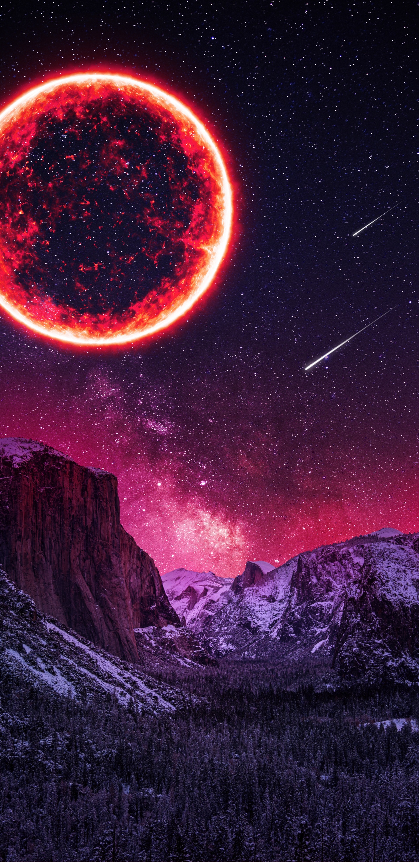 Yosemite National Park, Atmosphäre, Licht, Natur, Naturlandschaft. Wallpaper in 1440x2960 Resolution