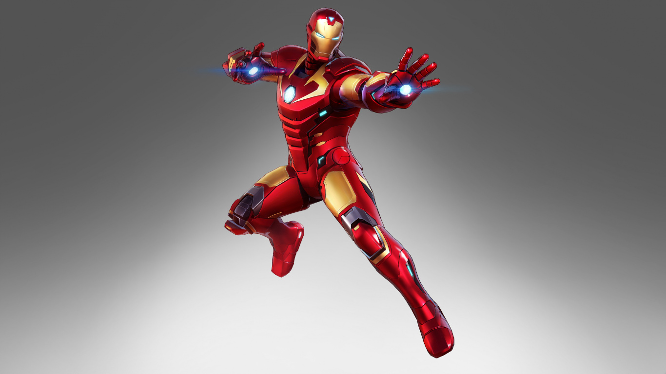 Rote Und Gelbe Iron Man Actionfigur. Wallpaper in 1366x768 Resolution