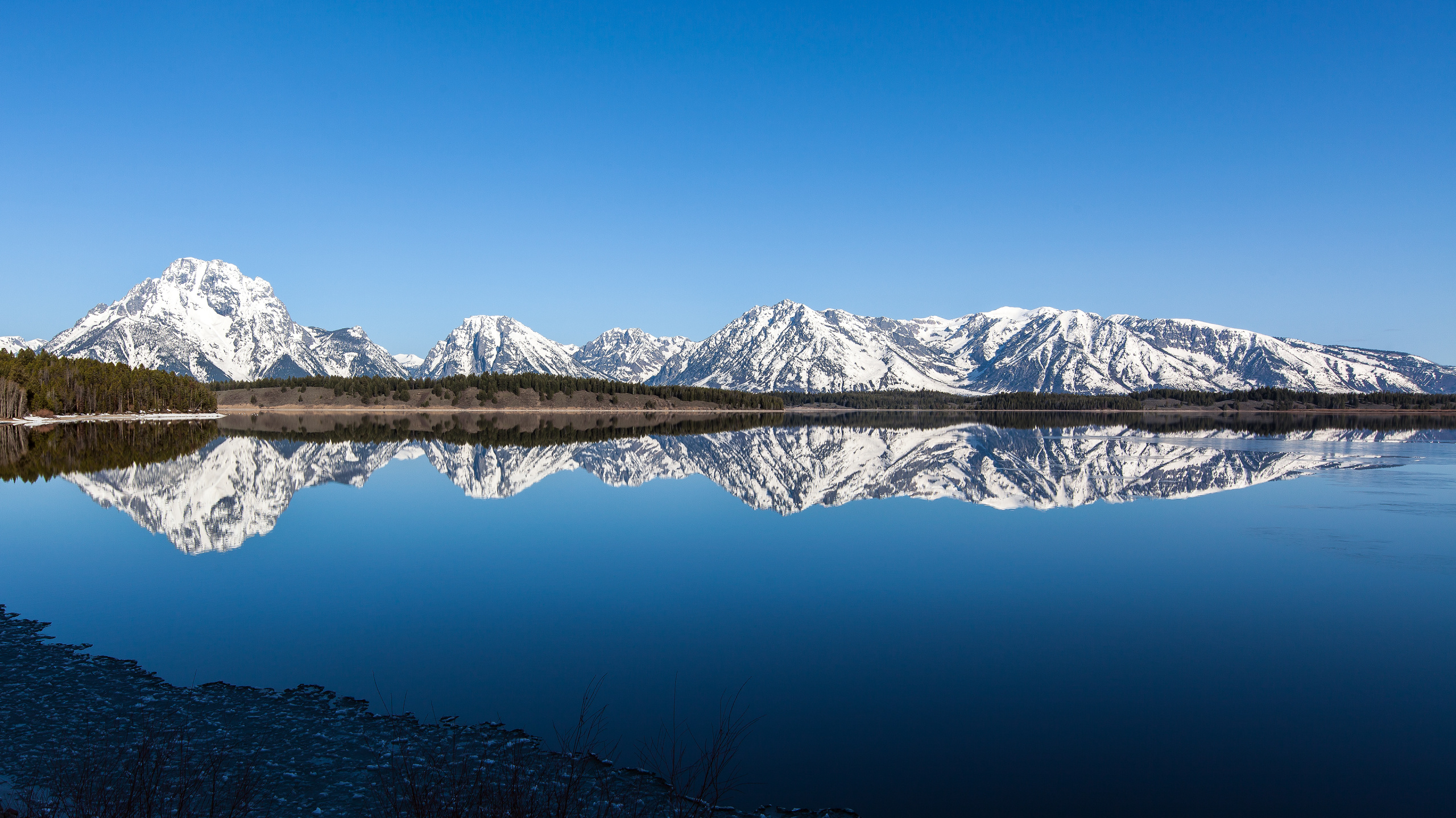 大顿, 黄石国家公园, 山脉, 反射, 多山的地貌 壁纸 2560x1440 允许