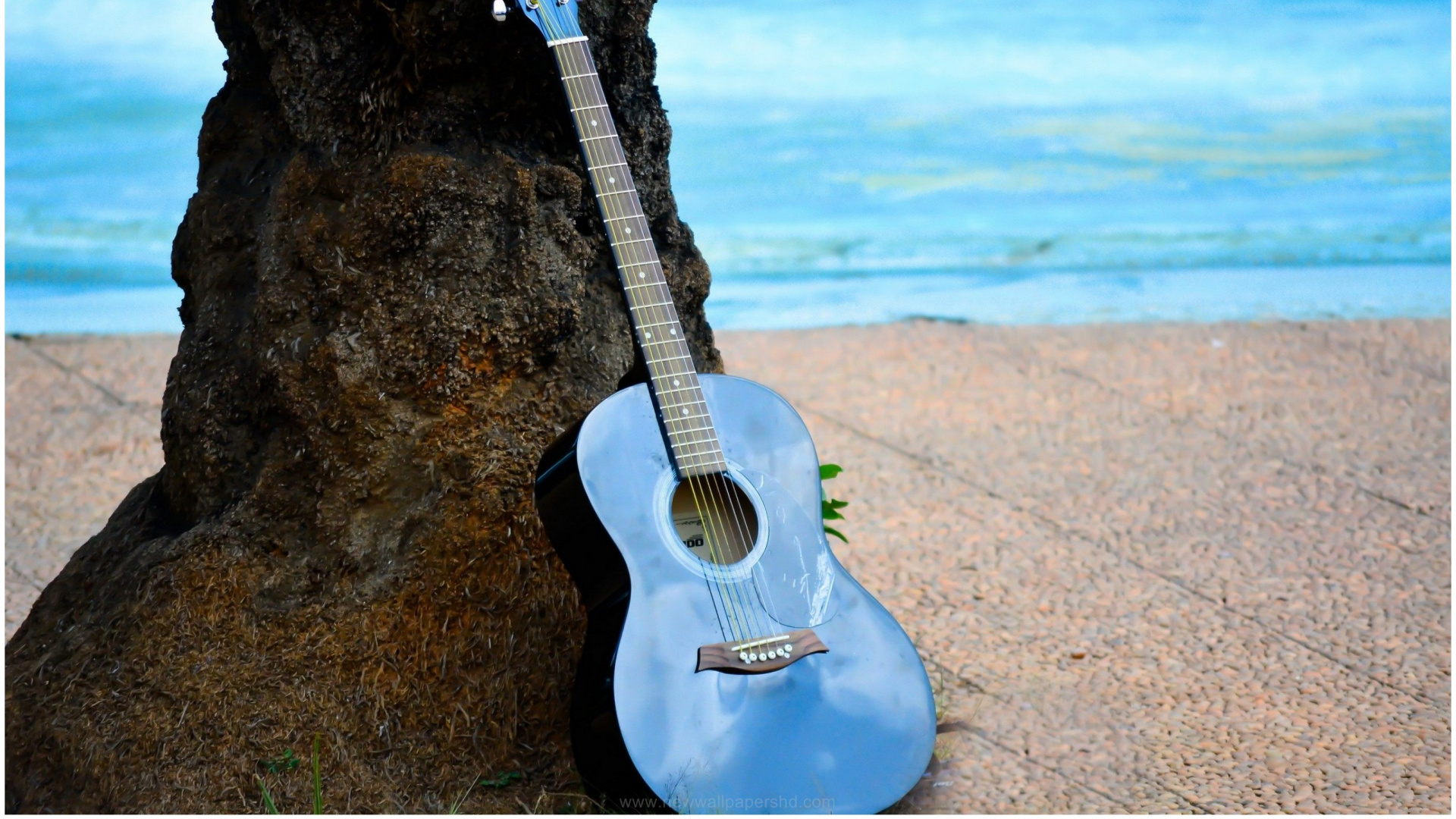 Guitare, Guitare Acoustique, Blue, Rock, Mer. Wallpaper in 1920x1080 Resolution