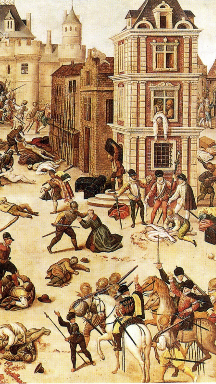 Menschen am Strand Malen Mit Braunem Holzrahmen. Wallpaper in 750x1334 Resolution