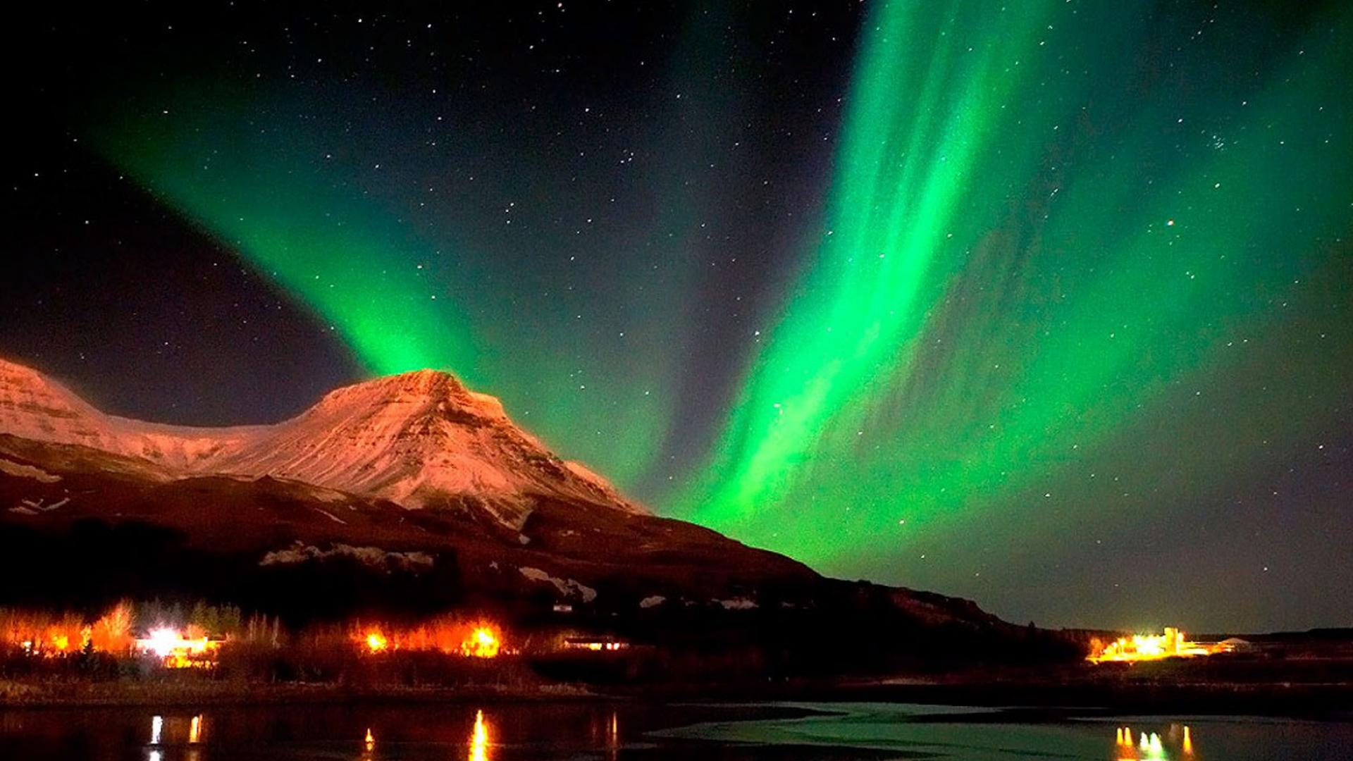 Aurora, Light, Nature, Natural Landscape, Reflection. Wallpaper in 1920x1080 Resolution