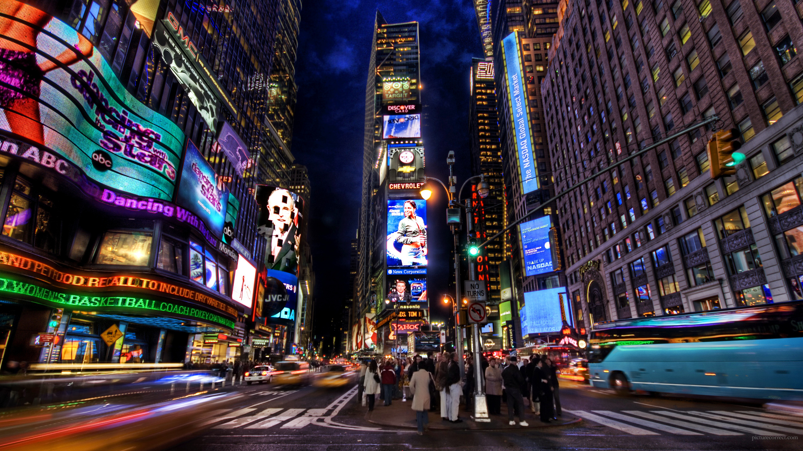 People Walking on Pedestrian Lane in City During Night Time. Wallpaper in 2560x1440 Resolution