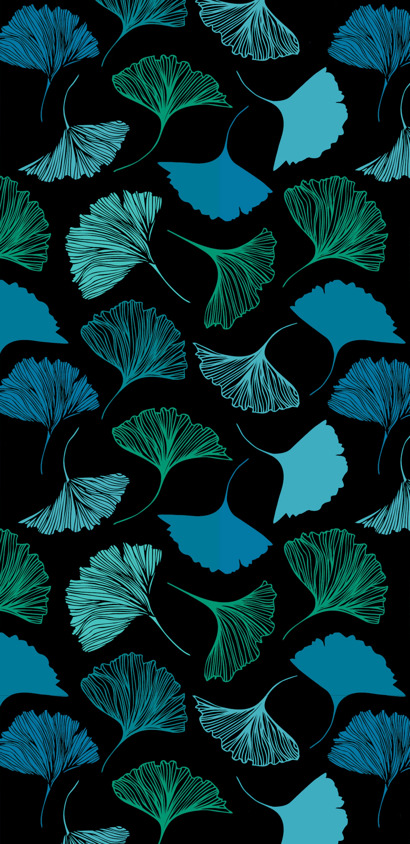 Amoled, OLED, Ginkgo Magique, Ginkgo, Azure. Wallpaper in 1440x2960 Resolution