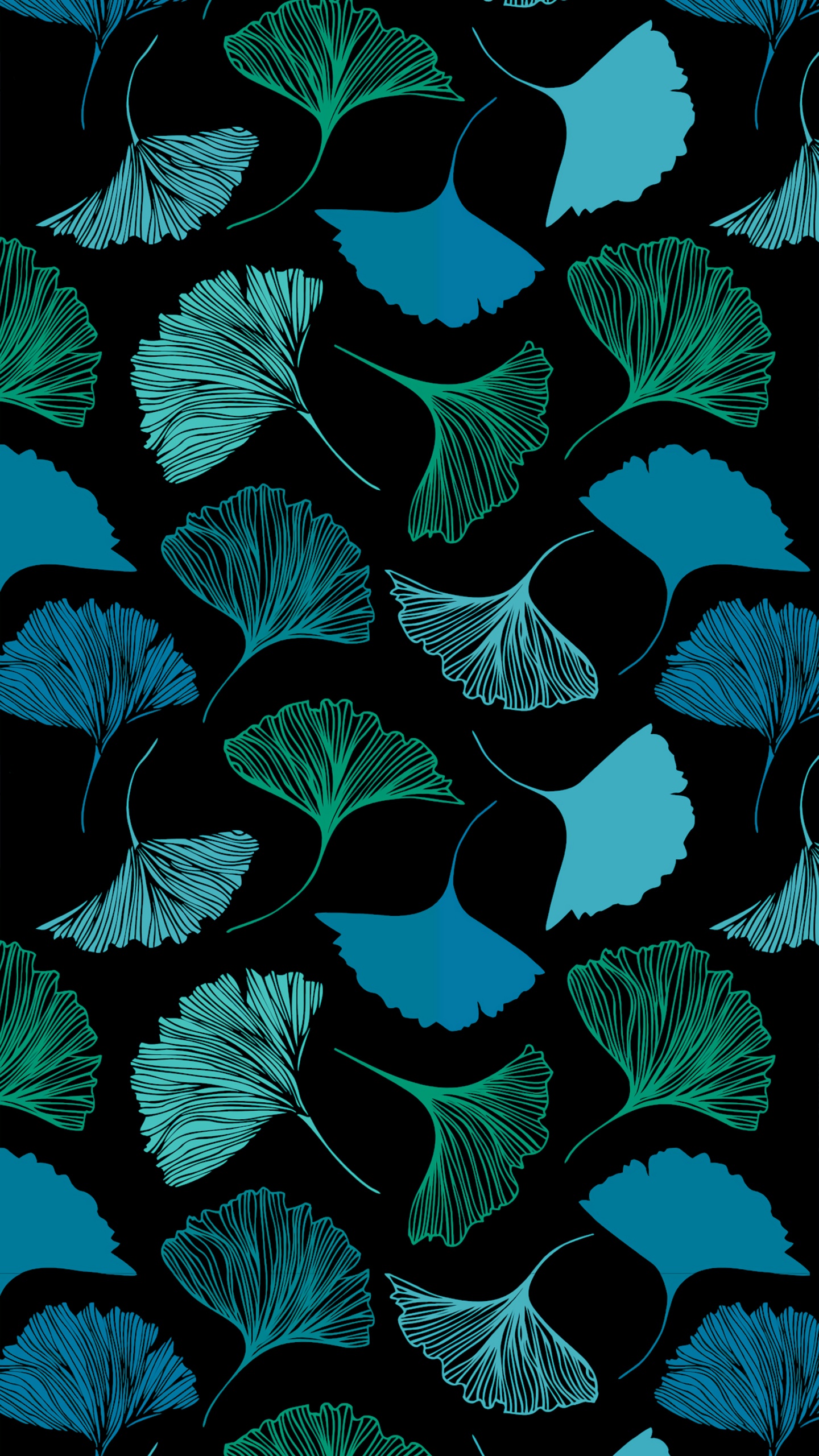 Amoled, OLED, Magischer Ginkgo, Ginkgo, Azure. Wallpaper in 1440x2560 Resolution