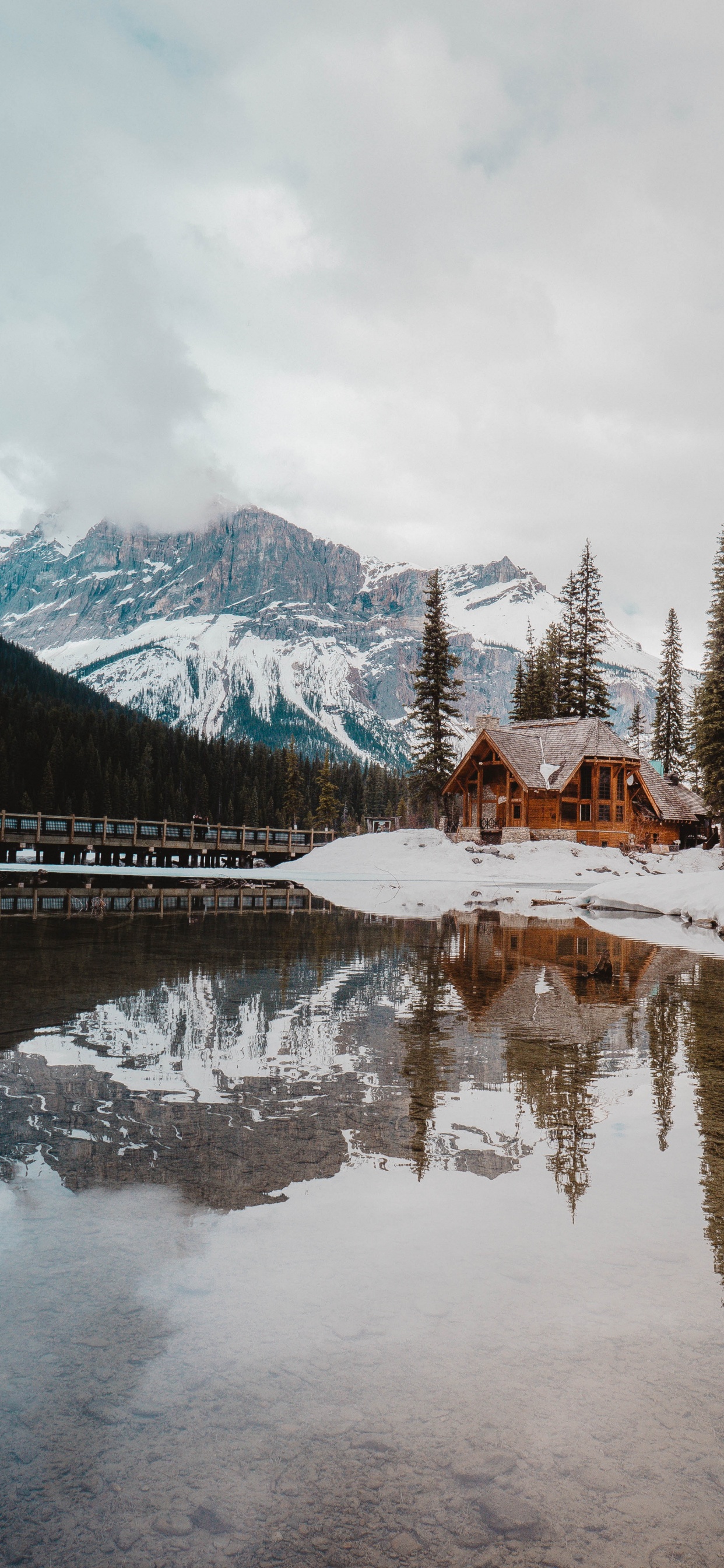 Mountain, Mountain Range, Reflection, Snow, Winter. Wallpaper in 1242x2688 Resolution