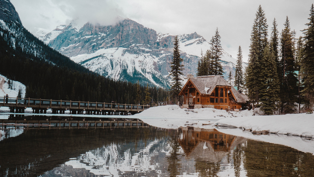 Mountain, Mountain Range, Reflection, Snow, Winter. Wallpaper in 1280x720 Resolution