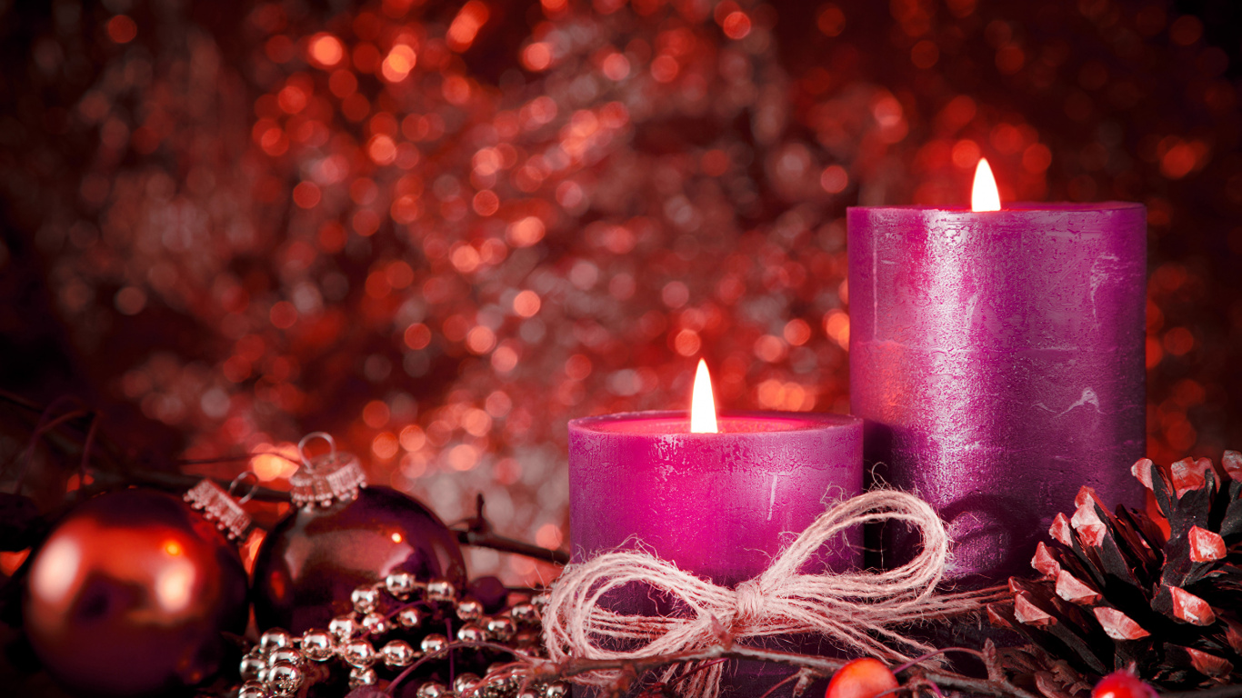 Christmas Day, New Year, Christmas Ornament, Lighting, Candle. Wallpaper in 1366x768 Resolution