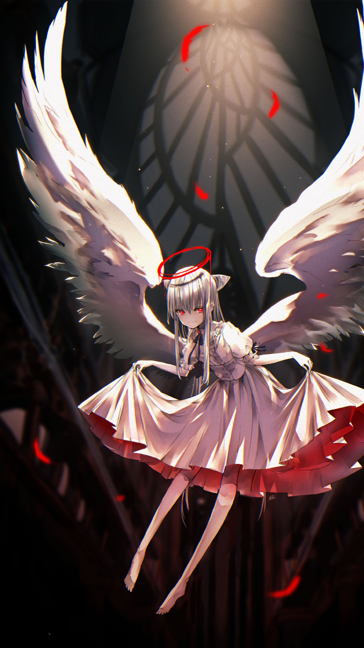 Cartoon, Art, Supernatural Creature, Wing, Darkness. Wallpaper in 750x1334 Resolution