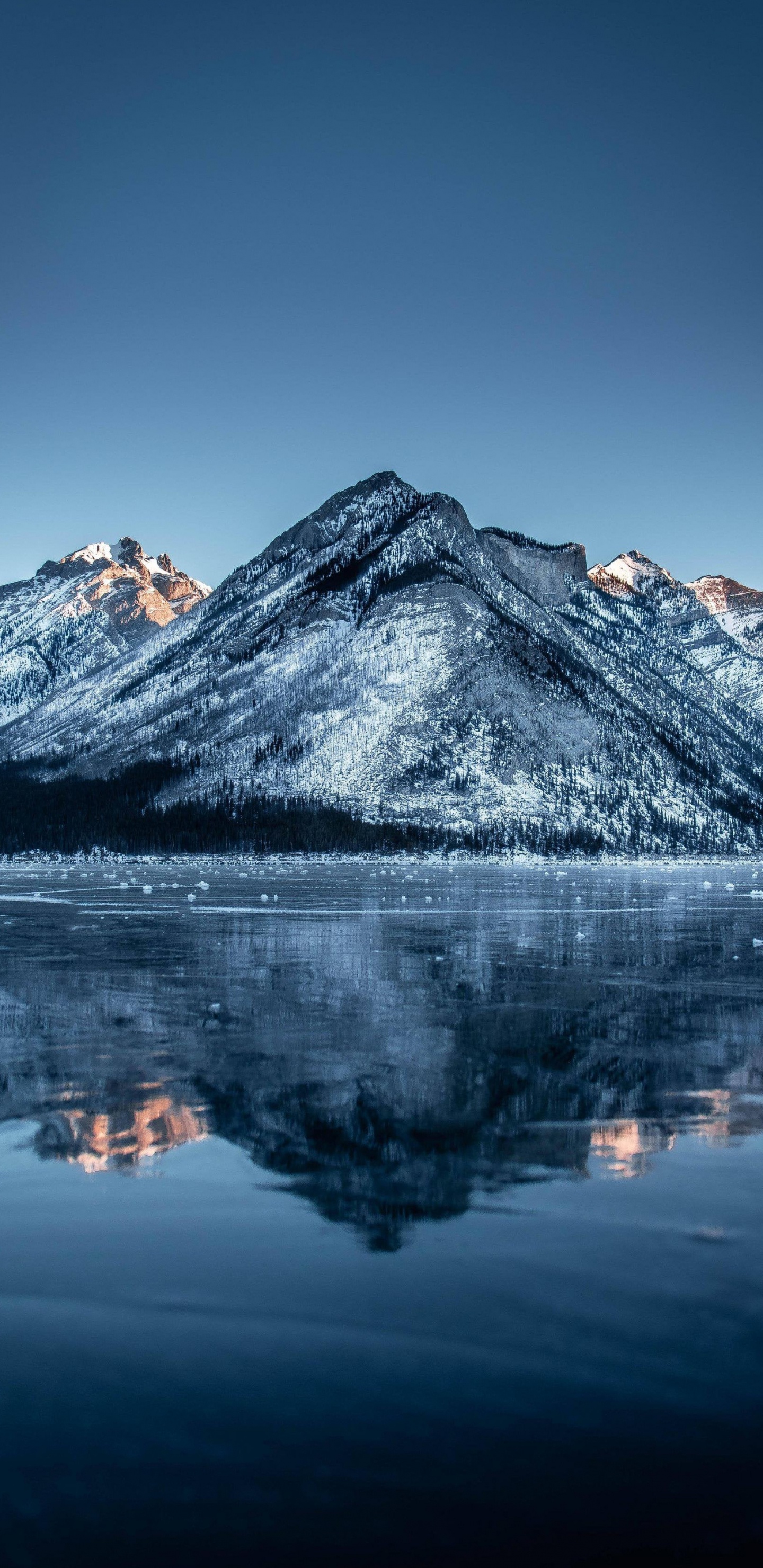 Reflection, Water, Water Resources, Mountain, Natural Landscape. Wallpaper in 1440x2960 Resolution