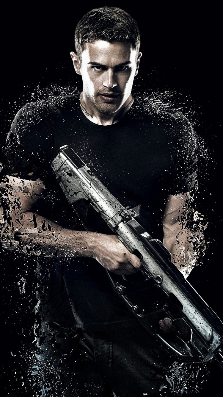 Mann in Schwarzem Rundhalshemd Mit Schwarzem Gewehr. Wallpaper in 750x1334 Resolution