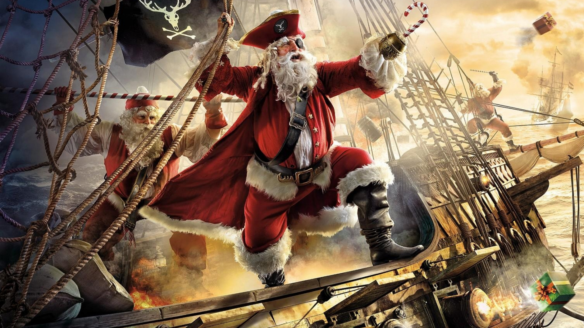 Santa Claus, Piratería, Juego de Pc, Regalo de Navidad, Navidad. Wallpaper in 1920x1080 Resolution