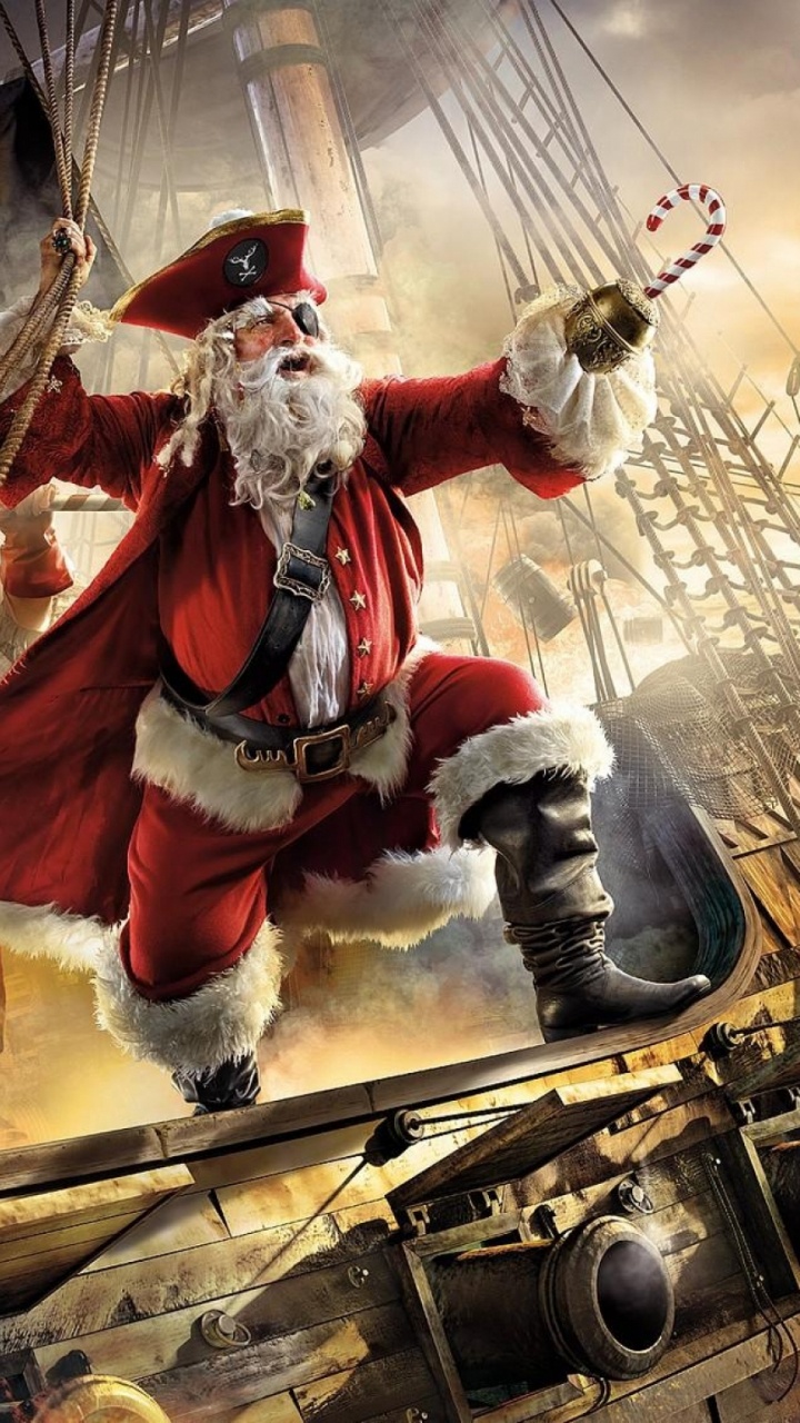 Santa Claus, Piratería, Juego de Pc, Regalo de Navidad, Navidad. Wallpaper in 720x1280 Resolution