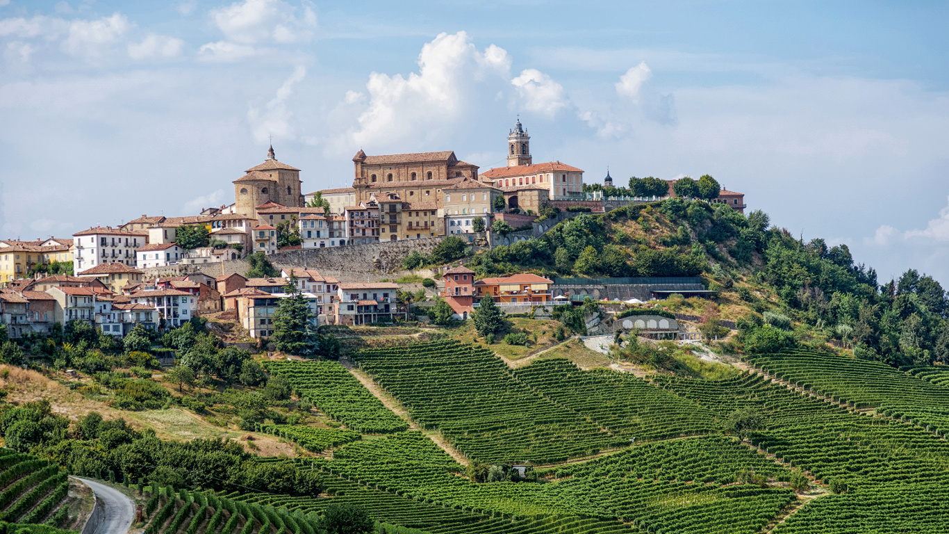 里程碑, 巴罗洛·皮埃蒙特（Barolo Piedmont）, 葡萄酒, 山站, 农村地区 壁纸 1366x768 允许