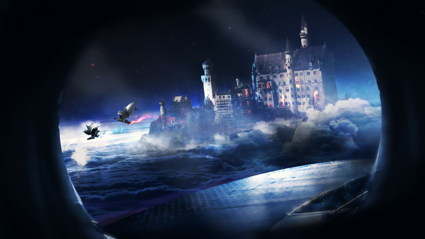 Voiture Blanche et Rouge Sur Route Pendant la Nuit. Wallpaper in 1366x768 Resolution