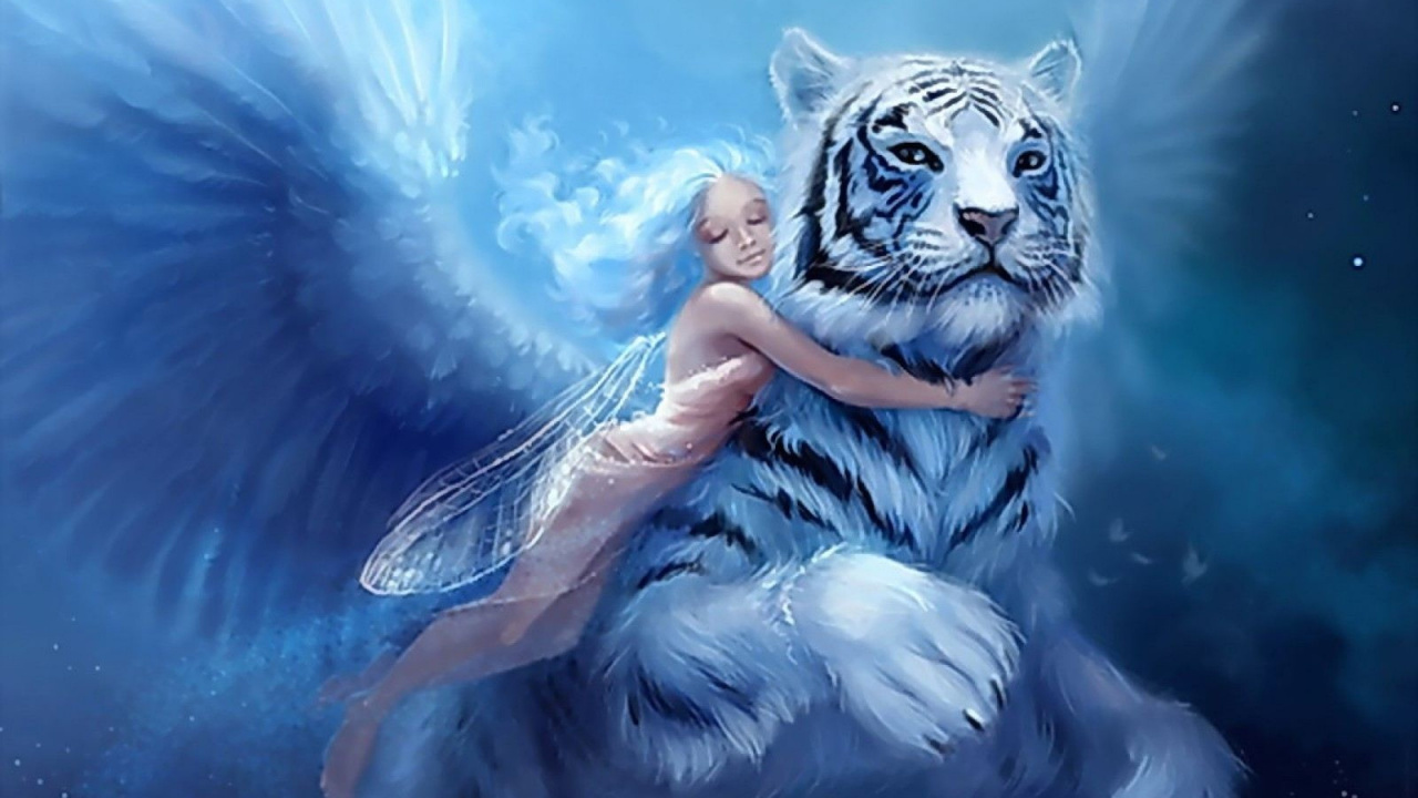 Femme en Robe de Tigre Blanc et Noir. Wallpaper in 1280x720 Resolution