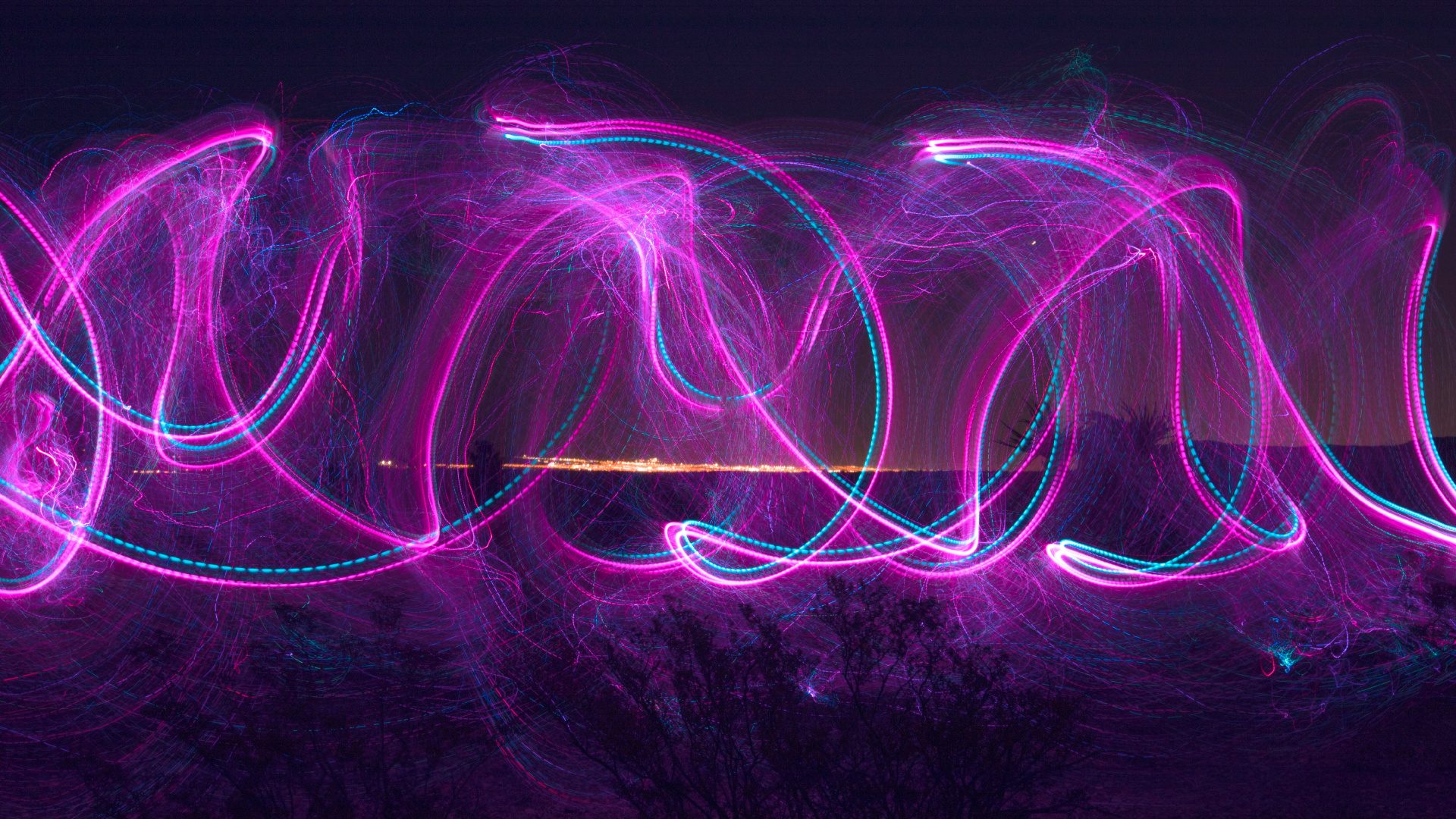 Blue and Purple Light Streaks. Wallpaper in 1920x1080 Resolution