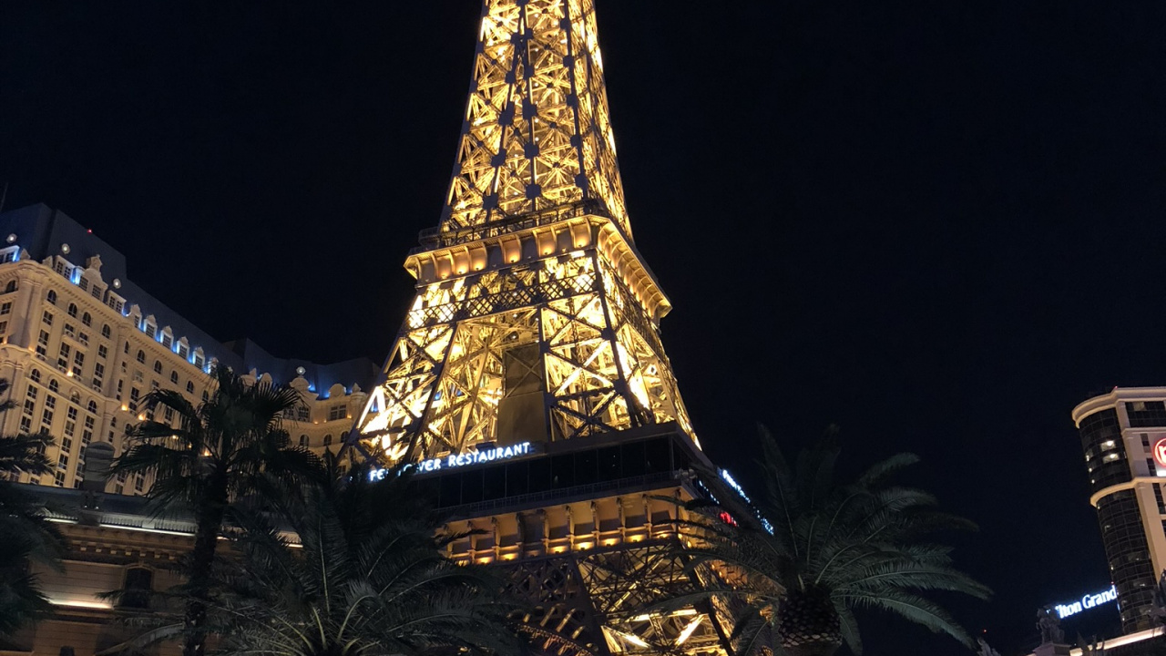 Las Vegas, Usa, Paris Hotel and Casino, Paris Las Vegas, Lighting. Wallpaper in 1280x720 Resolution