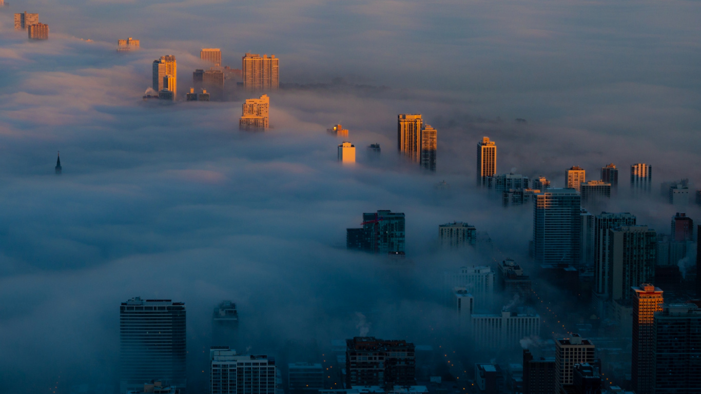 Vue Aérienne Des Bâtiments de la Ville Pendant la Journée. Wallpaper in 1366x768 Resolution