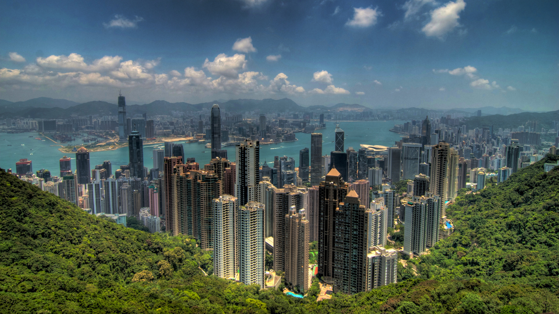 City Skyline Under Blue and White Cloudy Sky During Daytime. Wallpaper in 1920x1080 Resolution