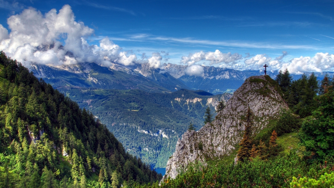 多山的地貌, 山脉, 性质, 荒野, 山站 壁纸 1366x768 允许