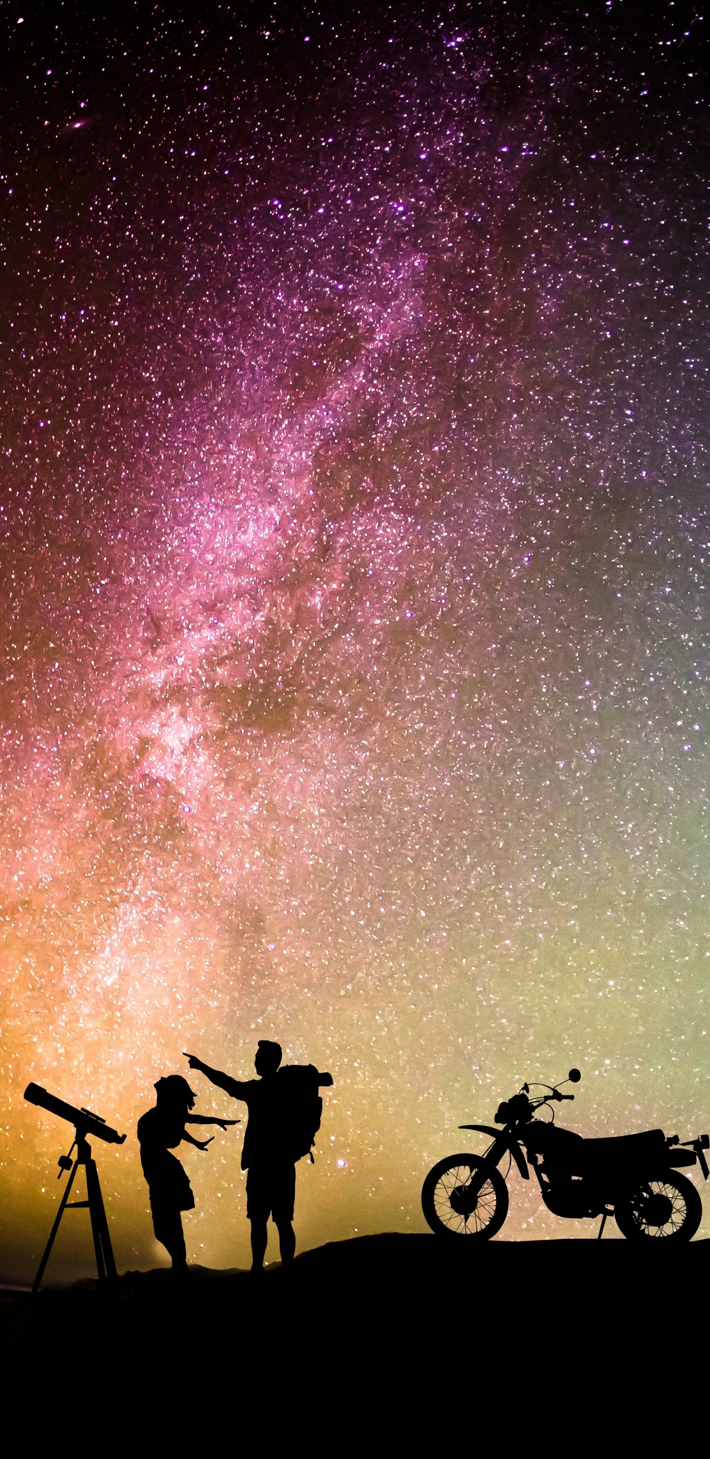 Night, Astronomical Object, Astronomy, Atmosphere, Constellation. Wallpaper in 1440x2960 Resolution