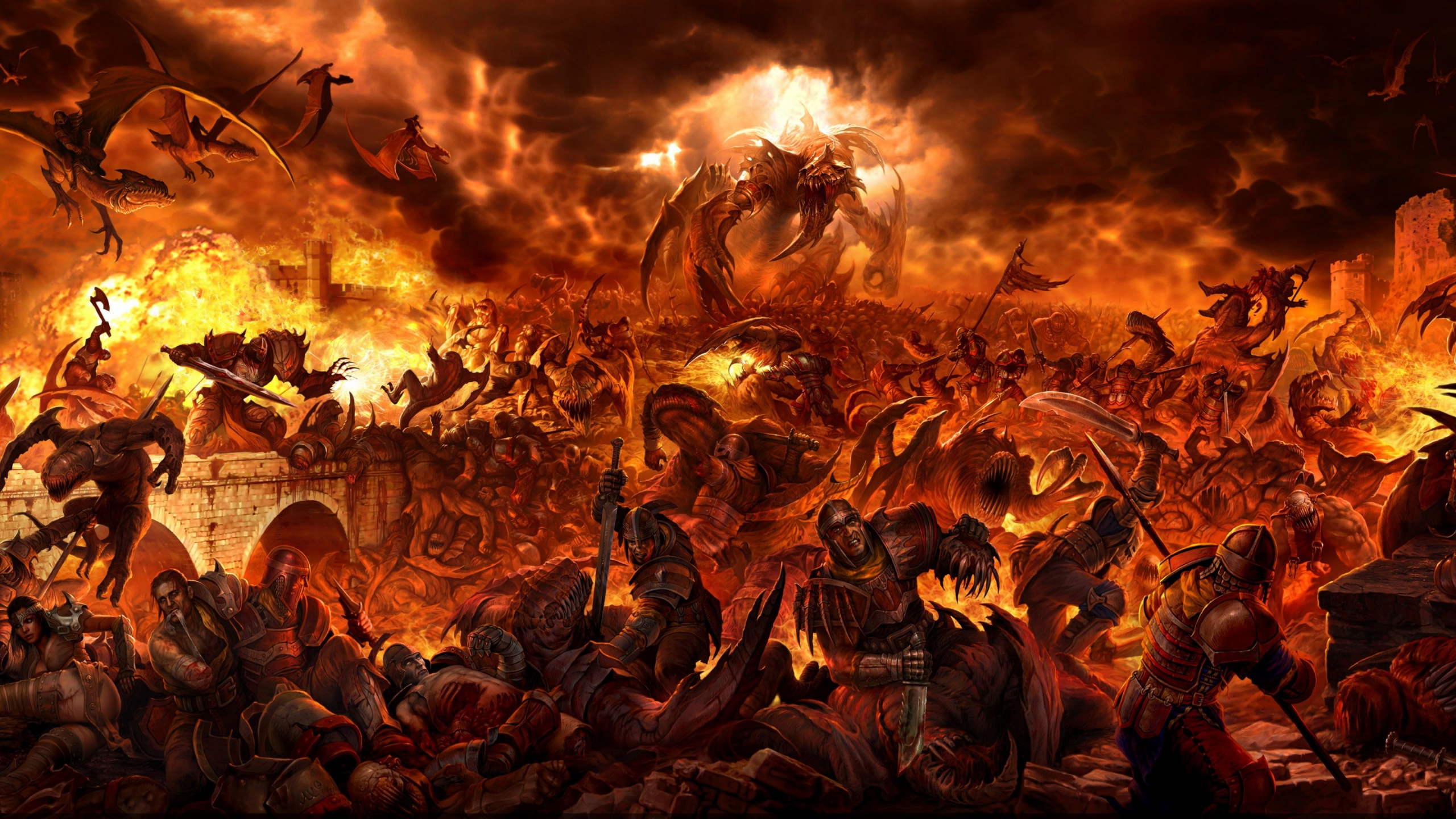 Crowd, Battle, Festival, Hell, War. Wallpaper in 2560x1440 Resolution