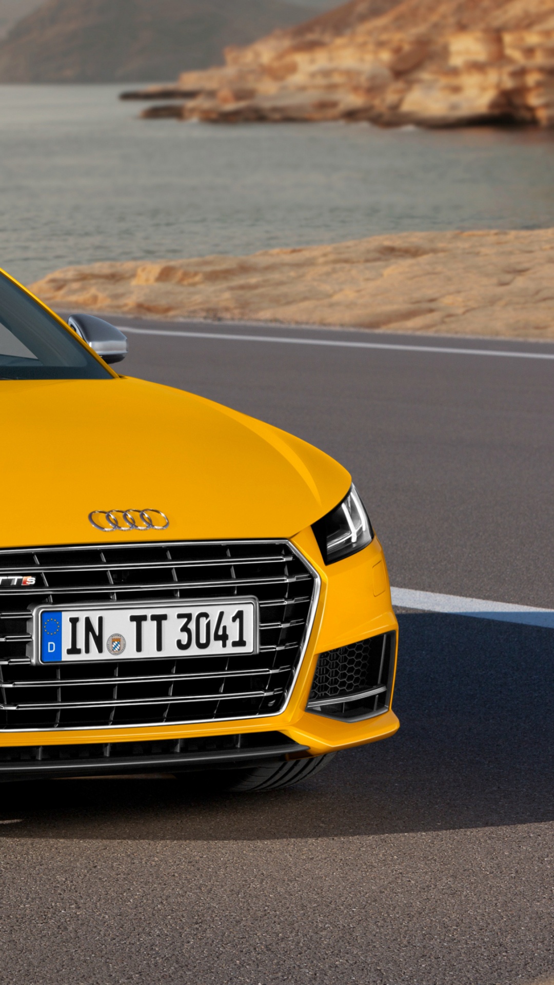 Yellow Mercedes Benz Convertible Coupe. Wallpaper in 1080x1920 Resolution