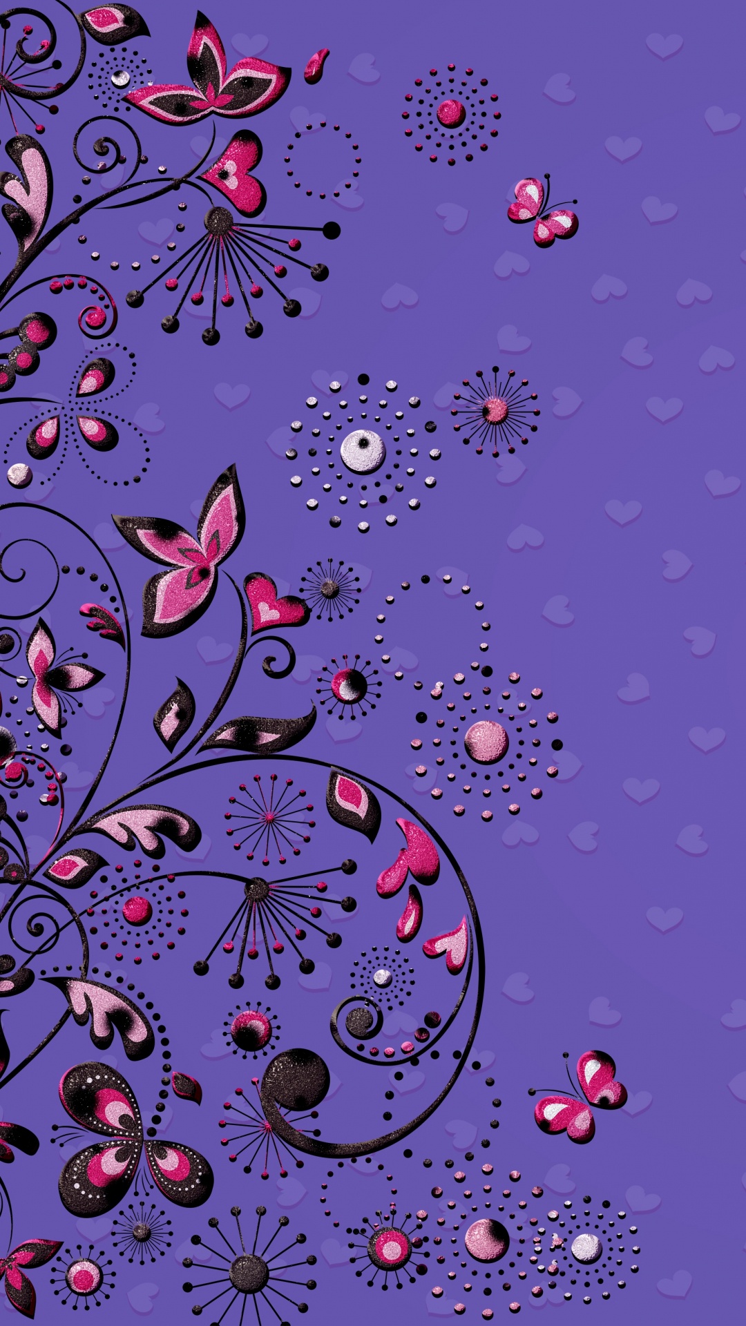 Textil Floral Morado y Rosa. Wallpaper in 1080x1920 Resolution
