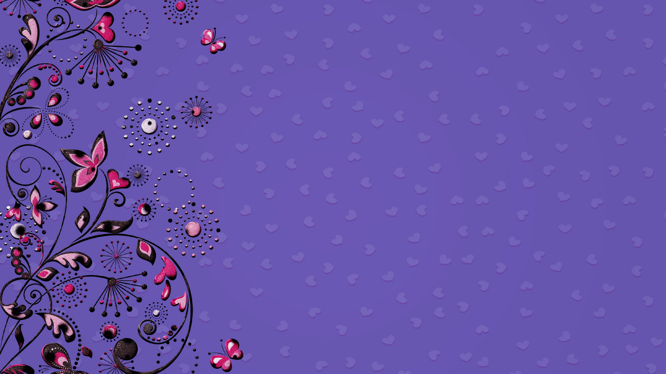 Lila Und Rosa Florales Textil. Wallpaper in 1366x768 Resolution