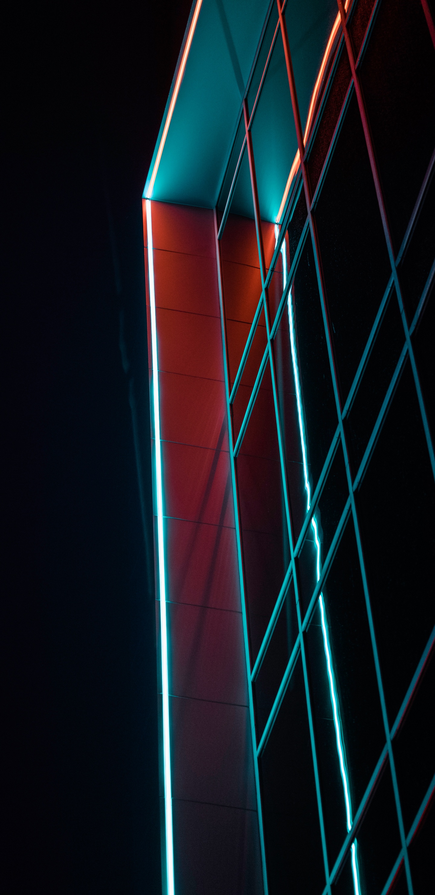 Blue and Red Light on Dark Room. Wallpaper in 1440x2960 Resolution