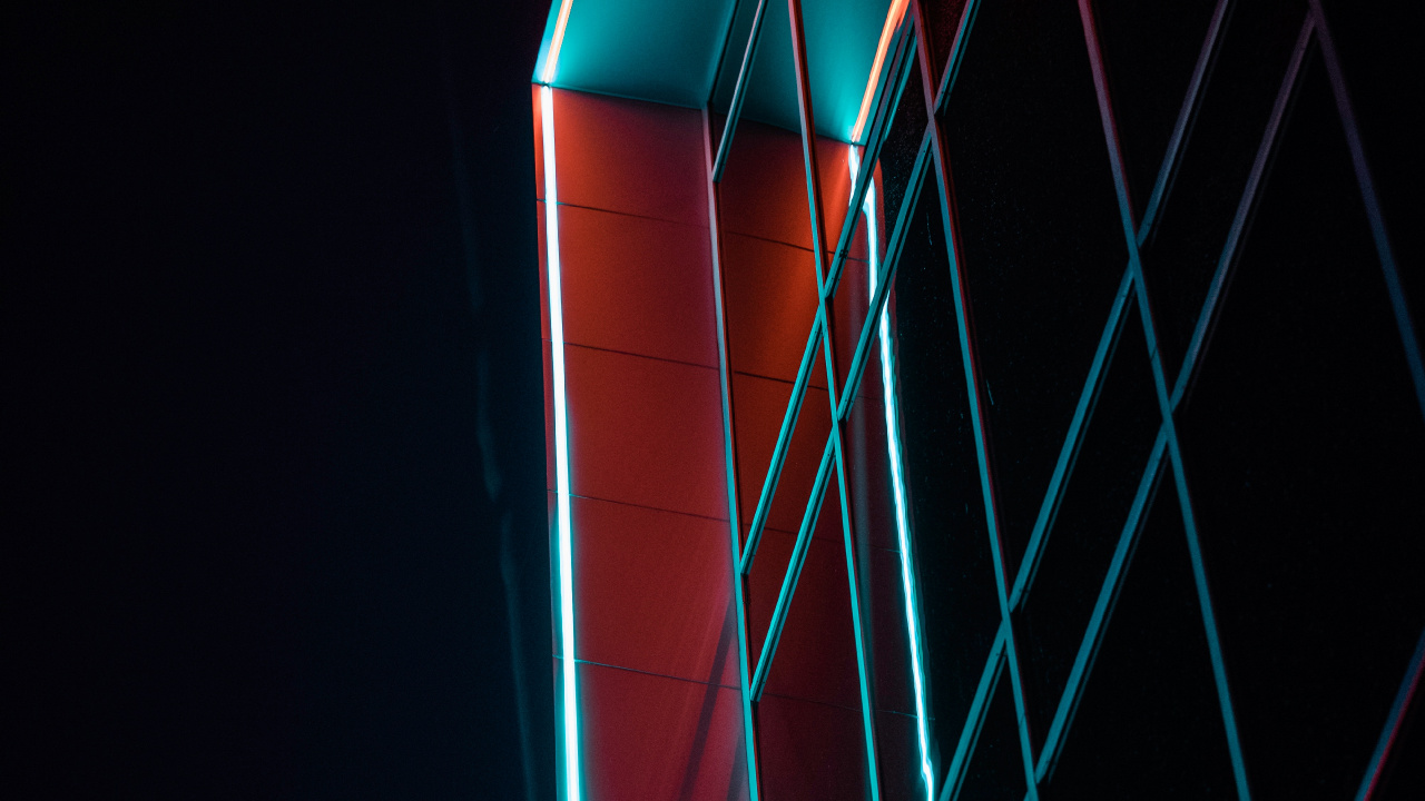 Blaues Und Rotes Licht im Dunklen Raum. Wallpaper in 1280x720 Resolution