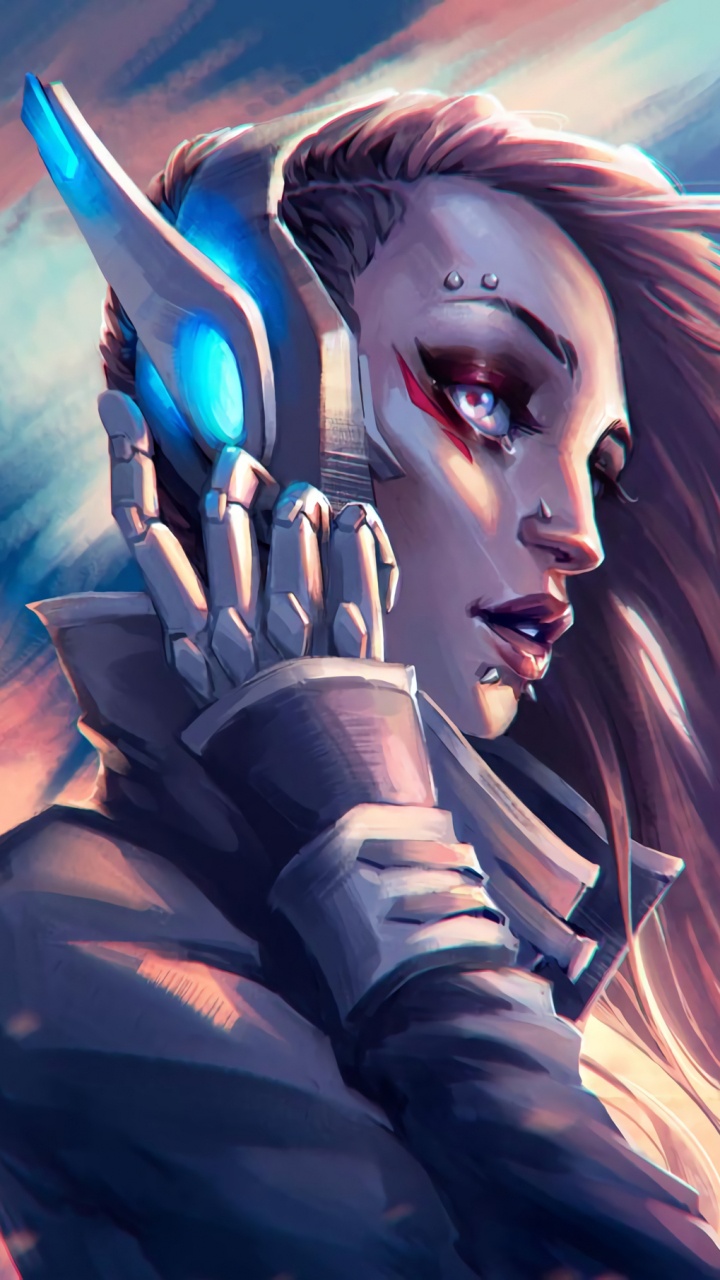 Femme en Chemise Noire à Manches Longues Personnage D'anime. Wallpaper in 720x1280 Resolution