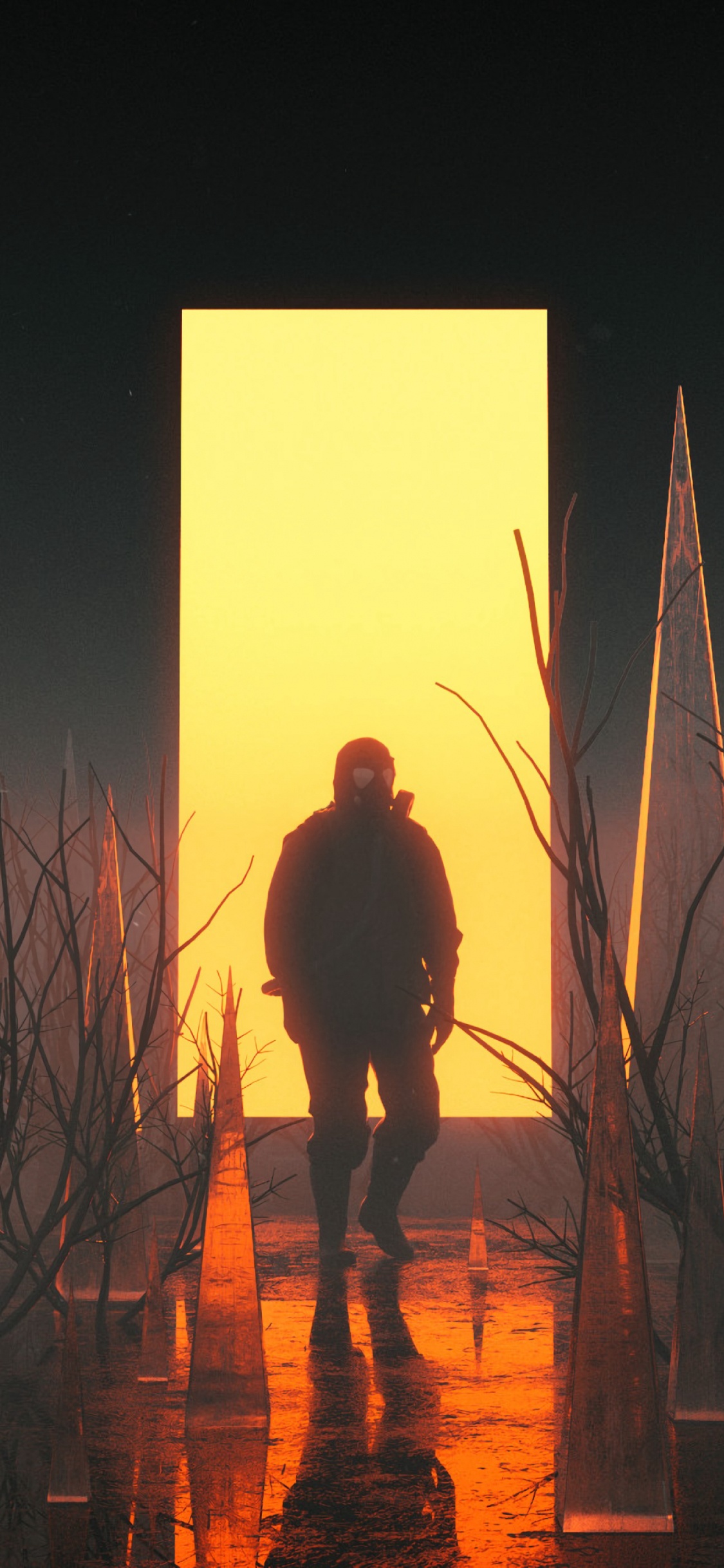 Mann in Schwarzer Jacke, Der Tagsüber Auf Schneebedecktem Boden Steht. Wallpaper in 1125x2436 Resolution