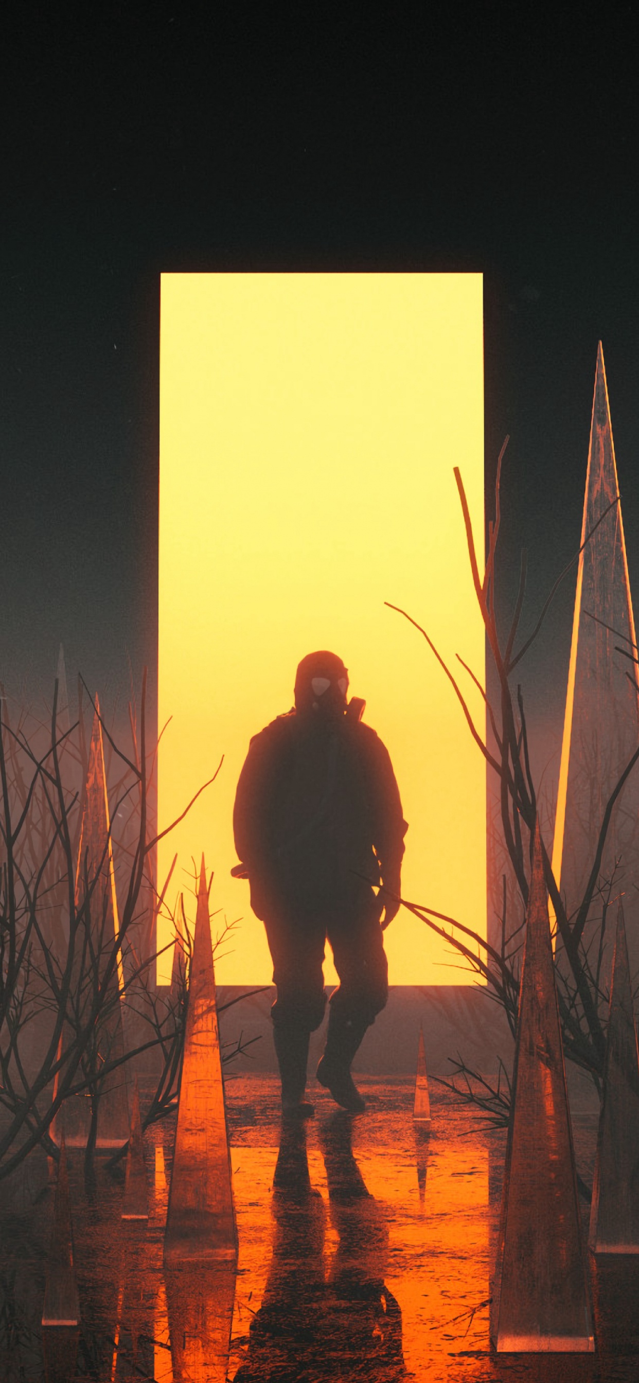 Mann in Schwarzer Jacke, Der Tagsüber Auf Schneebedecktem Boden Steht. Wallpaper in 1242x2688 Resolution