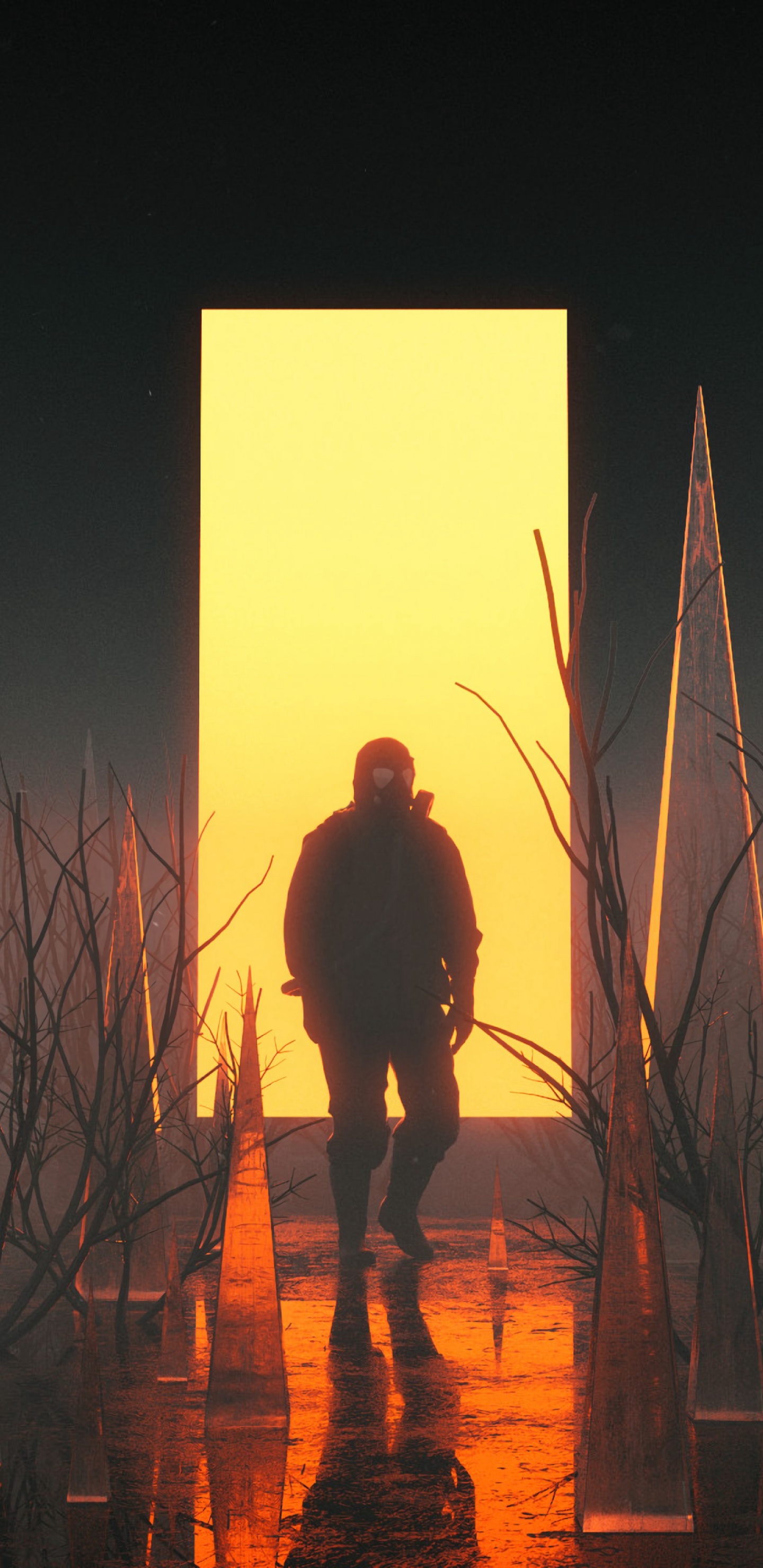 Mann in Schwarzer Jacke, Der Tagsüber Auf Schneebedecktem Boden Steht. Wallpaper in 1440x2960 Resolution