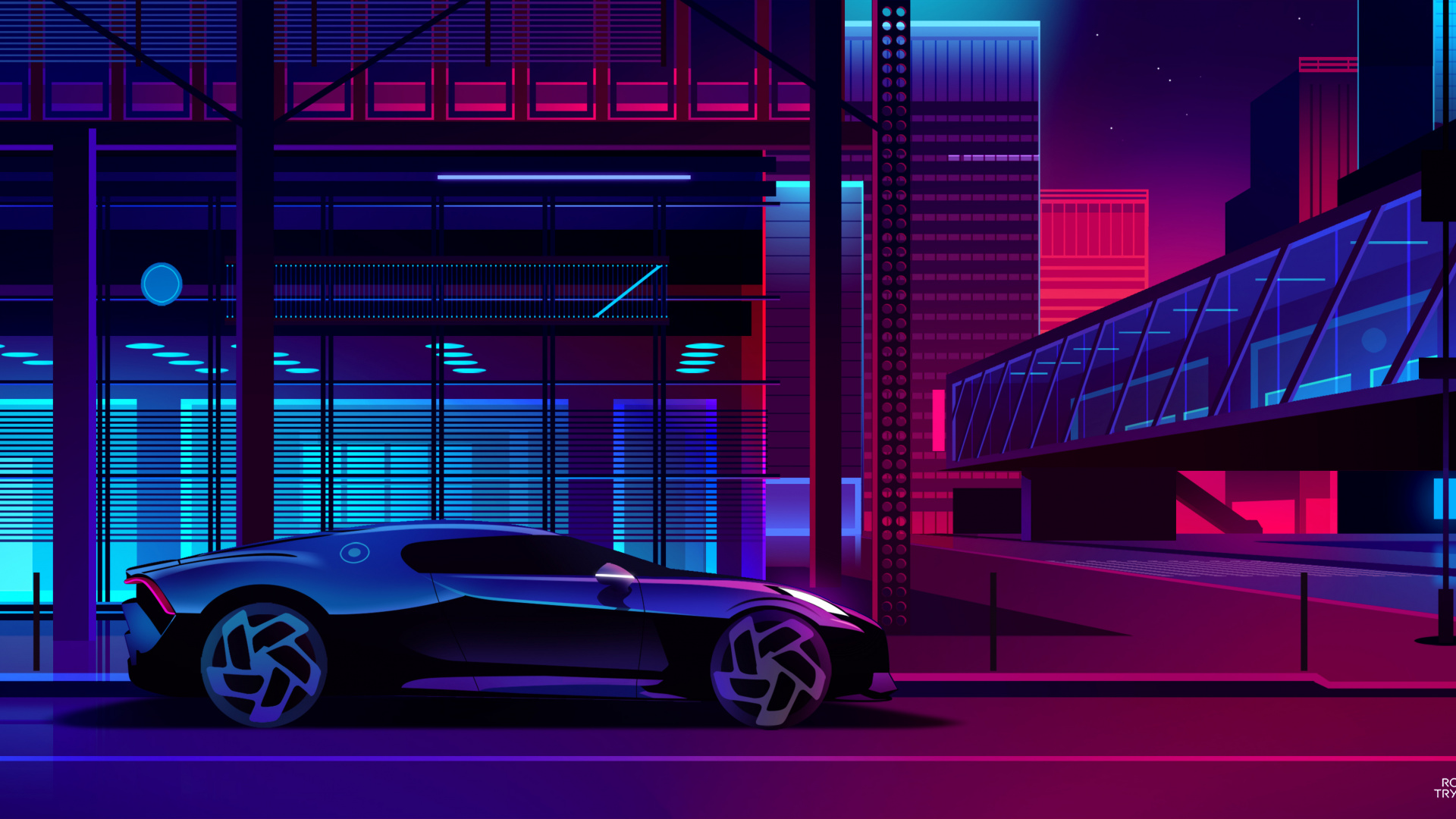 Porsche 911 Grise Garée Devant le Bâtiment Bleu. Wallpaper in 1920x1080 Resolution