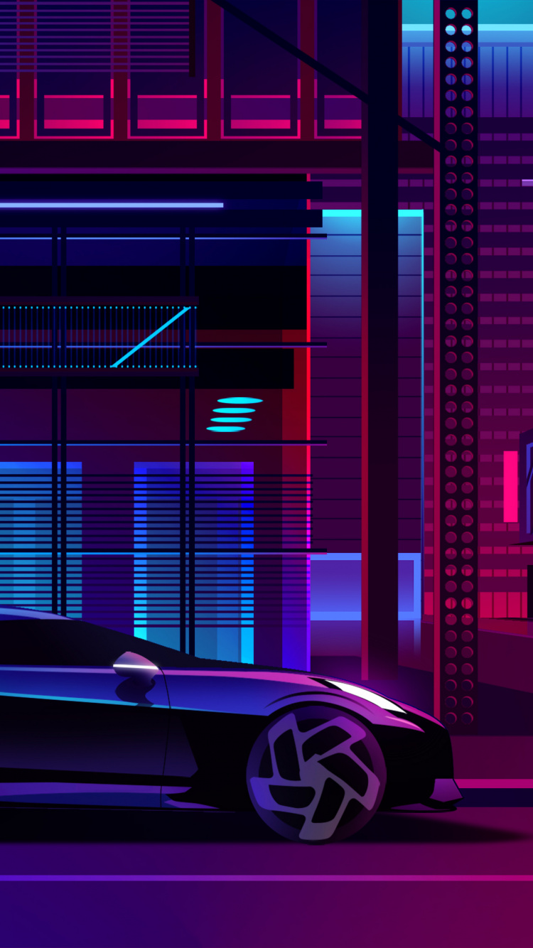 Grey Porsche 911 Parked in Front of Blue Building. Wallpaper in 750x1334 Resolution