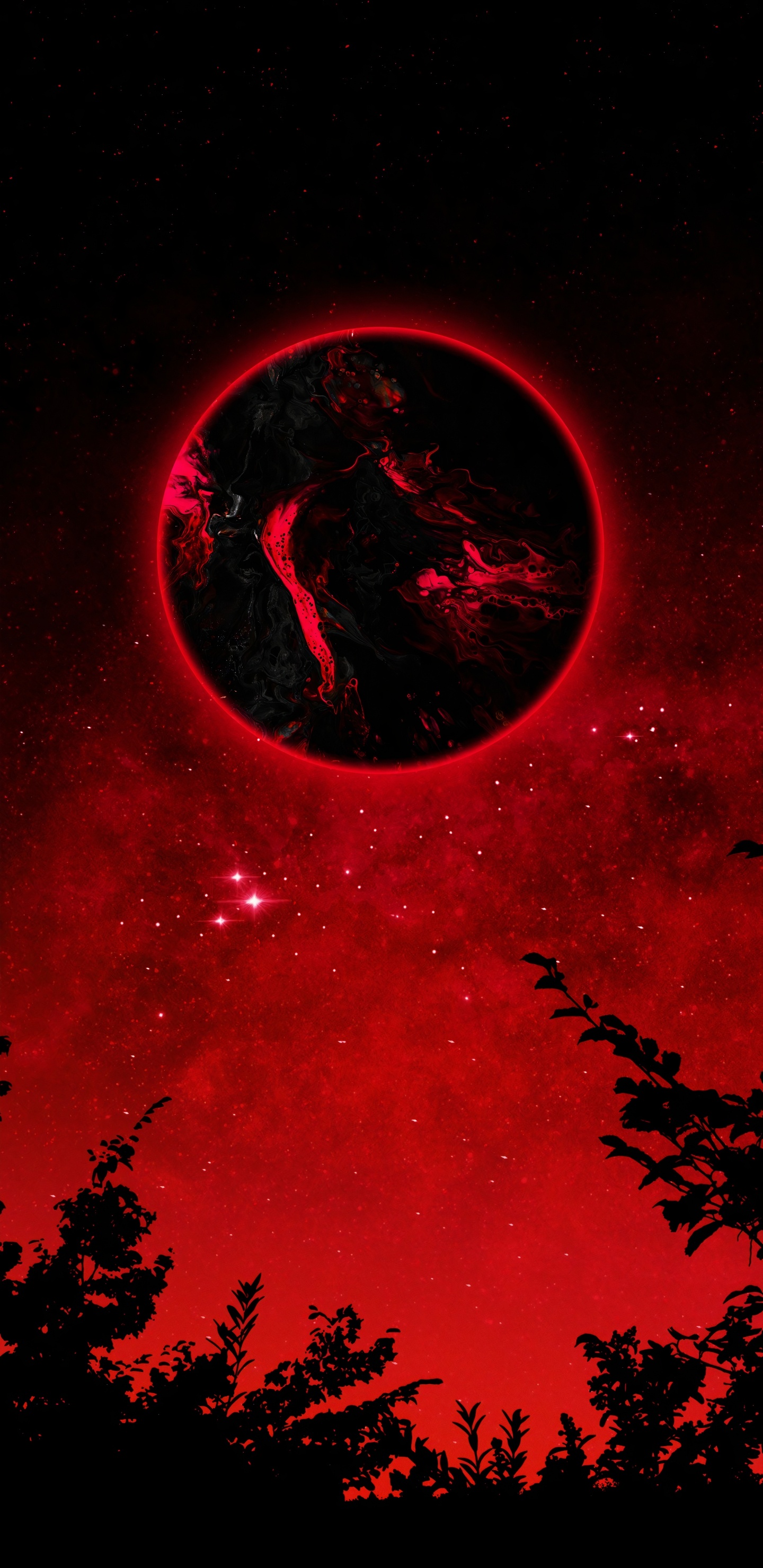 Blatt, Vektor-Grafiken, Branch, Baum, Silhouette. Wallpaper in 1440x2960 Resolution