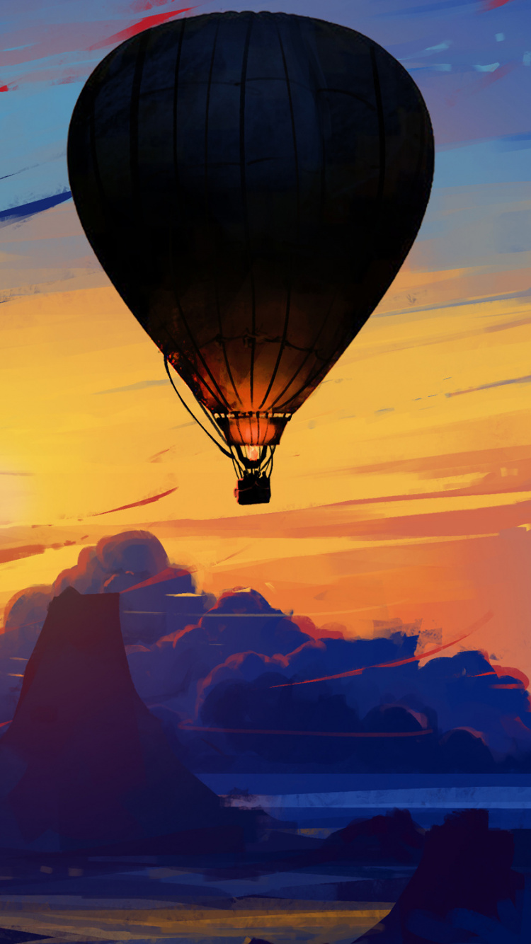 Heißluftballon, Ballon, Hot Air Ballooning, Atmosphäre, Air-Sport. Wallpaper in 750x1334 Resolution