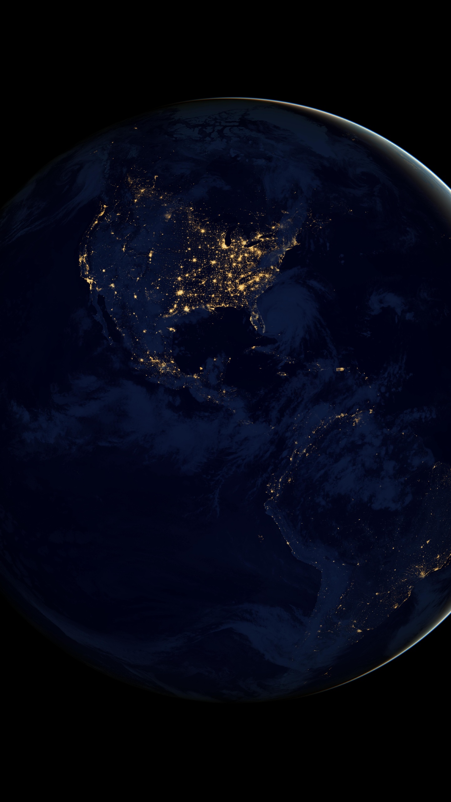 Planète Terre Bleue et Blanche. Wallpaper in 1440x2560 Resolution