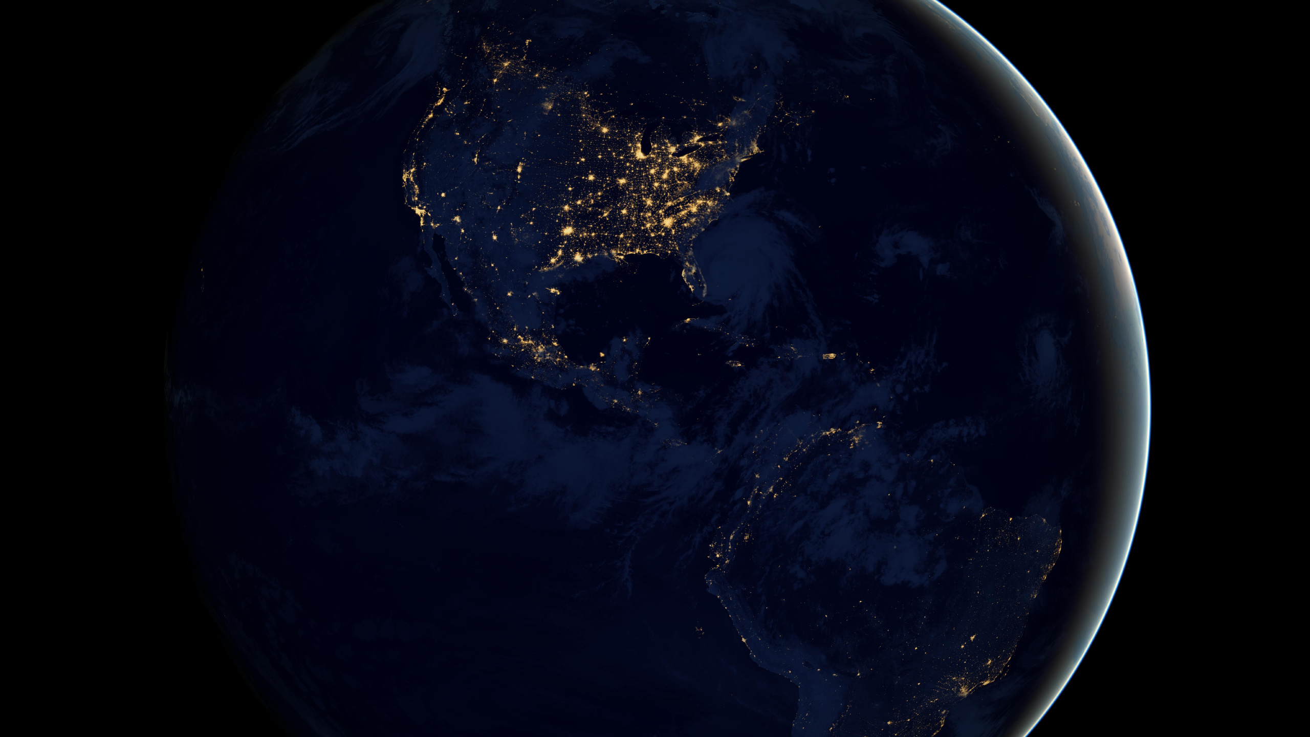 Planète Terre Bleue et Blanche. Wallpaper in 2560x1440 Resolution