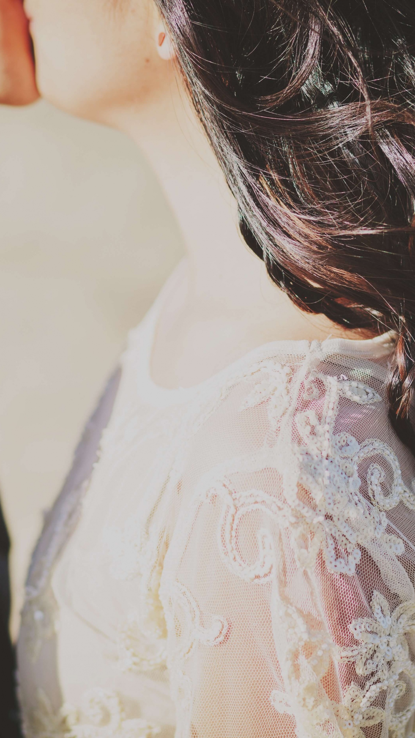 Long Hair, Suffering, Brown Hair, Significant Other, Back. Wallpaper in 1440x2560 Resolution