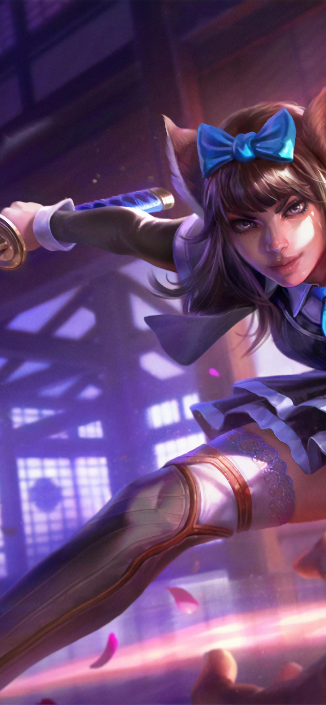 Miho Vainglory, Vanité, Purple, Divertissement, Cartoon. Wallpaper in 1242x2688 Resolution