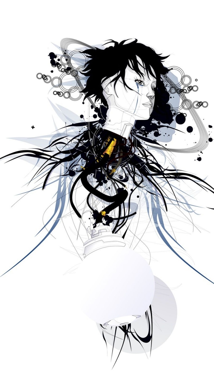 Pintura Abstracta en Blanco y Negro. Wallpaper in 720x1280 Resolution