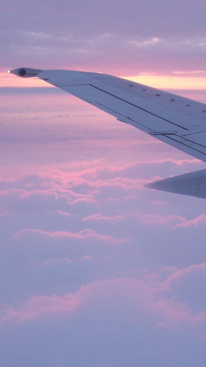 White Airplane Wing Over White Clouds During Daytime. Wallpaper in 720x1280 Resolution